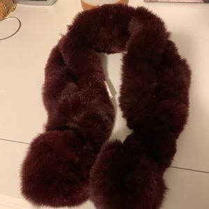 Real fur small scarf